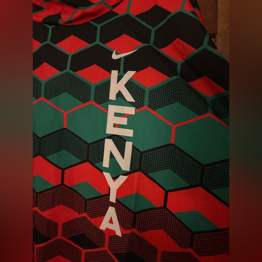 Nike Unisex Sporty Athleisure Oversized Kenya Sz S/M Red Green Black Red Poncho - Picture 6 of 16